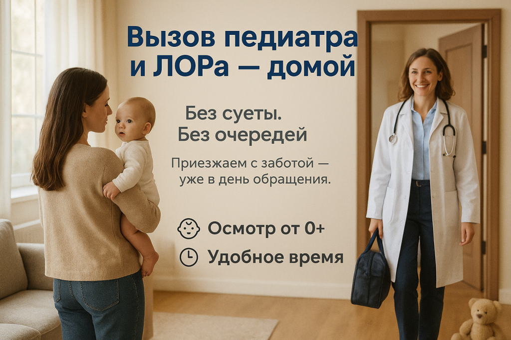 Вызов педиатра и ЛОРа на дом в клинике «Нефертити», Хабаровск. Осмотр малышей от 0+, без очередей, с заботой и вниманием. Запись на день обращения. Вызов педиатра и ЛОРа на дом в клинике «Нефертити», Хабаровск. Осмотр малышей от 0+, без очередей, с заботой и вниманием. Запись на день обращения.